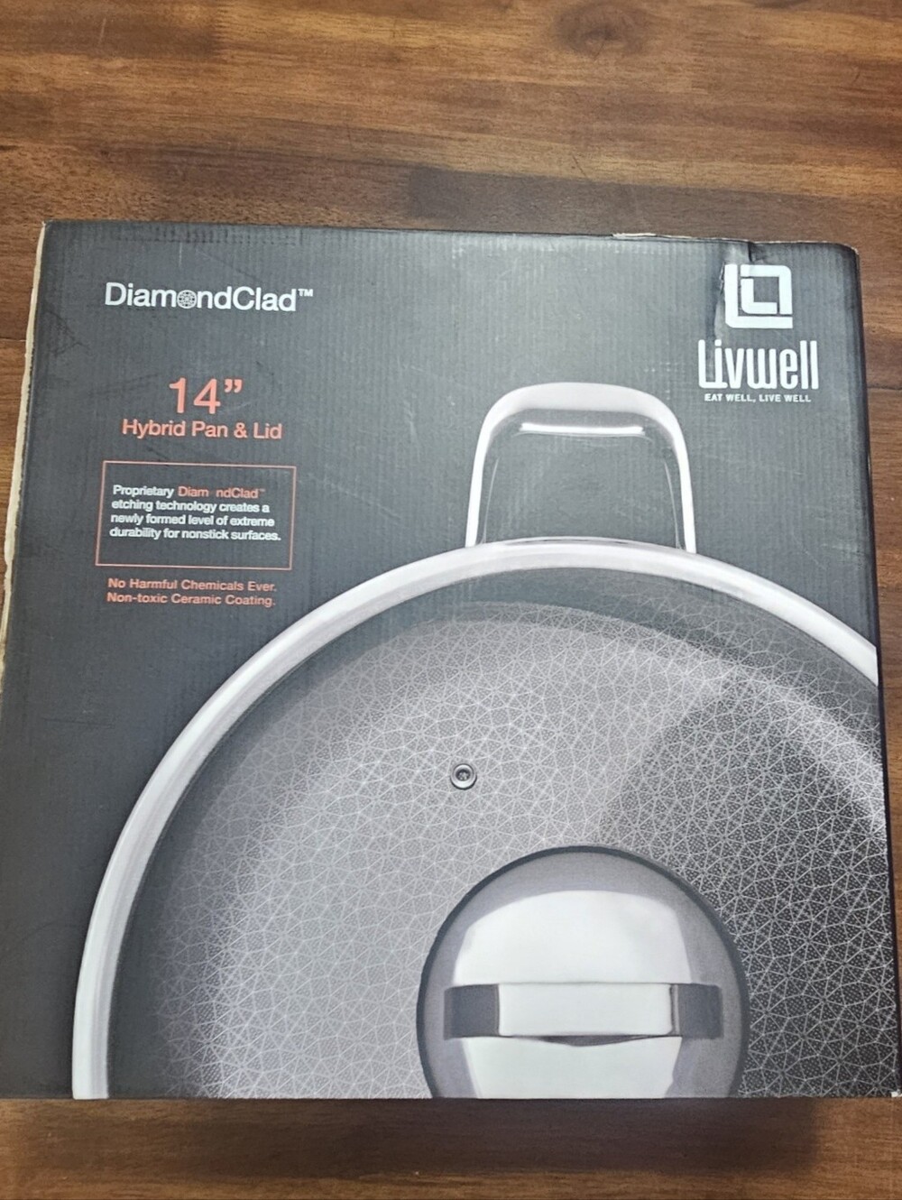 Livwell Diamond Clad 14" Hybrid Nonstick Stainless Steel Everything Pan and Lid